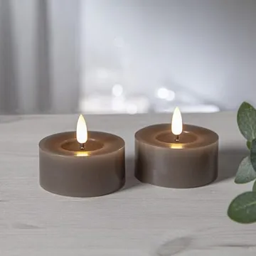 Flamme Flow LED Värmeljus 2-pack 7 cm - mullvad - Belysning & el - Inomhusbelysning & lampor - Dekorationsbelysning