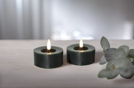 Flamme Flow LED Värmeljus 2-pack 7 cm - grön - Belysning & el - Inomhusbelysning & lampor - Dekorationsbelysning
