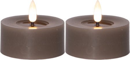 Flamme Flow LED Värmeljus 2-pack 7 cm - mullvad - Belysning & el - Inomhusbelysning & lampor - Dekorationsbelysning