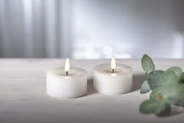 Flamme Flow LED Värmeljus 2-pack 7 cm - vit - Belysning & el - Inomhusbelysning & lampor - Dekorationsbelysning