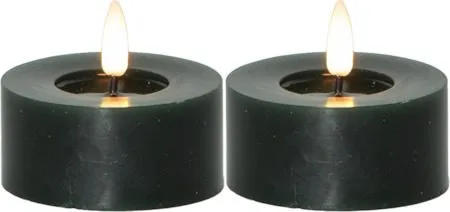 Flamme Flow LED Värmeljus 2-pack 7 cm - grön - Belysning & el - Inomhusbelysning & lampor - Dekorationsbelysning