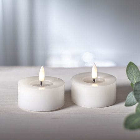 Flamme Flow LED Värmeljus 2-pack 7 cm - vit - Belysning & el - Inomhusbelysning & lampor - Dekorationsbelysning