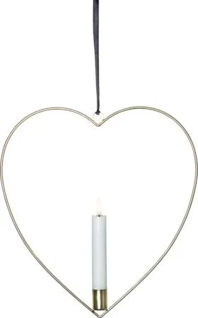Flamme Heart Inomhusdekoration 28 cm, Mässing