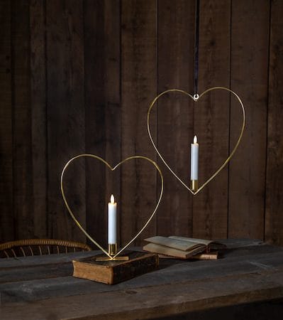 Flamme Heart Inomhusdekoration 28 cm - Mässing - Belysning & el - Inomhusbelysning & lampor - Dekorationsbelysning