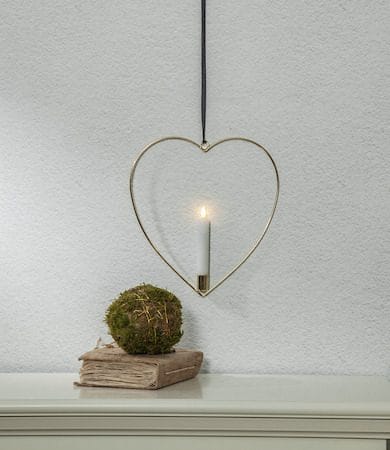 Flamme Heart Inomhusdekoration 28 cm - Mässing - Belysning & el - Inomhusbelysning & lampor - Dekorationsbelysning