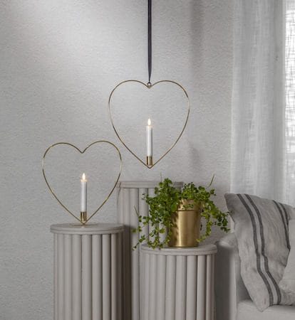 Flamme Heart Inomhusdekoration 28 cm - Mässing - Belysning & el - Inomhusbelysning & lampor - Dekorationsbelysning