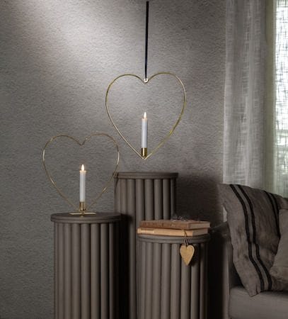 Flamme Heart Inomhusdekoration 28 cm - Mässing - Belysning & el - Inomhusbelysning & lampor - Dekorationsbelysning
