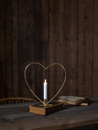 Flamme Heart Inomhusdekoration 28 cm - Mässing - Belysning & el - Inomhusbelysning & lampor - Dekorationsbelysning