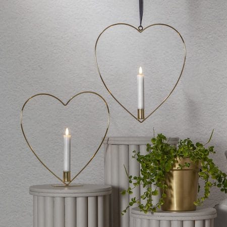 Flamme Heart Inomhusdekoration 28 cm - Mässing - Belysning & el - Inomhusbelysning & lampor - Dekorationsbelysning