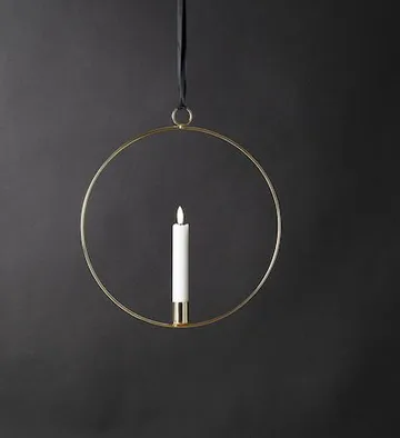 Flamme Ring Inomhusdekoration 28.5 cm - mässing/vit - Belysning & el - Inomhusbelysning & lampor - Dekorationsbelysning