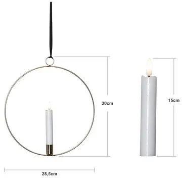 Flamme Ring Inomhusdekoration 28.5 cm - mässing/vit - Belysning & el - Inomhusbelysning & lampor - Dekorationsbelysning