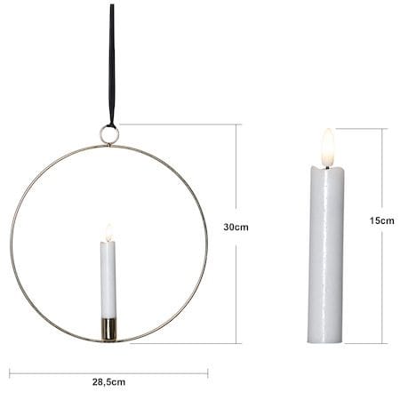 Flamme Ring Inomhusdekoration 28.5 cm - mässing/vit - Belysning & el - Inomhusbelysning & lampor - Dekorationsbelysning