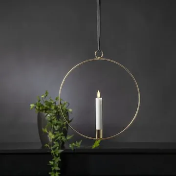 Flamme Ring Inomhusdekoration 28.5 cm - mässing/vit - Belysning & el - Inomhusbelysning & lampor - Dekorationsbelysning