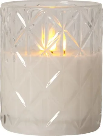 Flamme Romb LED Ljus 10 cm, transparent