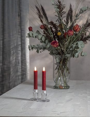 Flamme Rustic LED Antikljus 2-pack 15 cm - mörkröd - Belysning & el - Inomhusbelysning & lampor - Dekorationsbelysning
