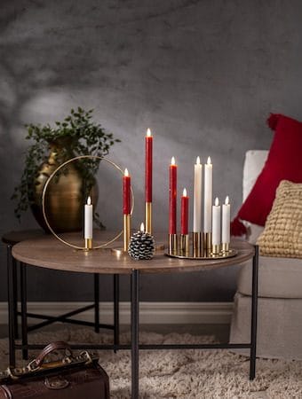 Flamme Rustic LED Antikljus 2-pack 15 cm - mörkröd - Belysning & el - Inomhusbelysning & lampor - Dekorationsbelysning