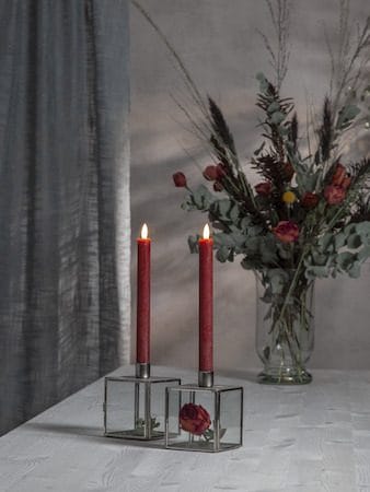 Flamme Rustic LED Antikljus 2-pack 24,5 cm - mörkröd - Belysning & el - Inomhusbelysning & lampor - Dekorationsbelysning