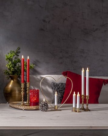 Flamme Rustic LED Antikljus 2-pack 24,5 cm - mörkröd - Belysning & el - Inomhusbelysning & lampor - Dekorationsbelysning