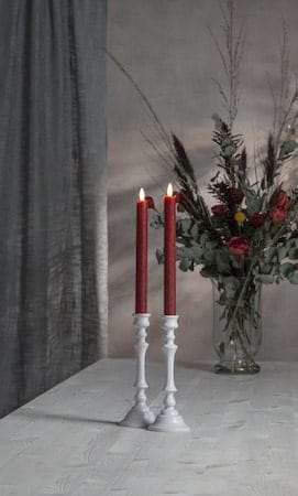 Flamme Rustic LED Antikljus 2-pack 24,5 cm - mörkröd - Belysning & el - Inomhusbelysning & lampor - Dekorationsbelysning