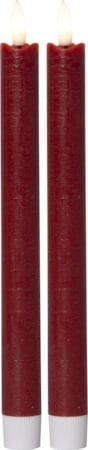 Flamme Rustic LED Antikljus 2-pack 24,5 cm - mörkröd - Belysning & el - Inomhusbelysning & lampor - Dekorationsbelysning
