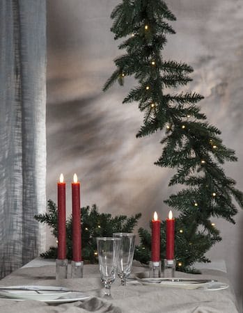 Flamme Rustic LED Antikljus 2-pack 15 cm - mörkröd - Belysning & el - Inomhusbelysning & lampor - Dekorationsbelysning