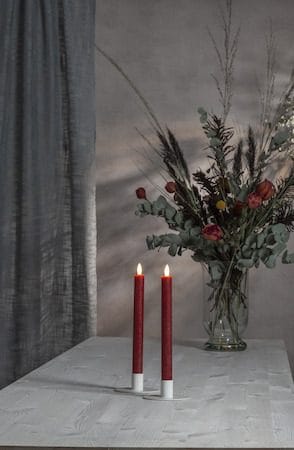 Flamme Rustic LED Antikljus 2-pack 24,5 cm - mörkröd - Belysning & el - Inomhusbelysning & lampor - Dekorationsbelysning