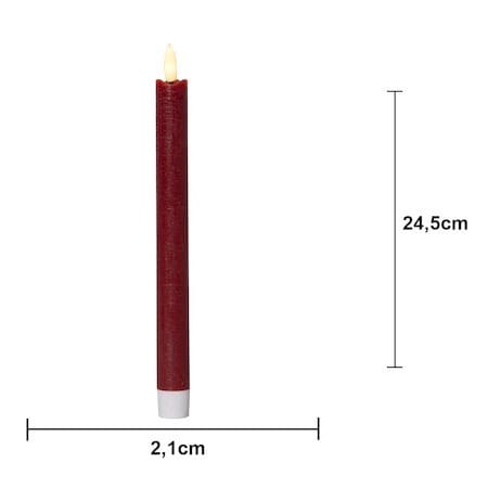 Flamme Rustic LED Antikljus 2-pack 24,5 cm - mörkröd - Belysning & el - Inomhusbelysning & lampor - Dekorationsbelysning