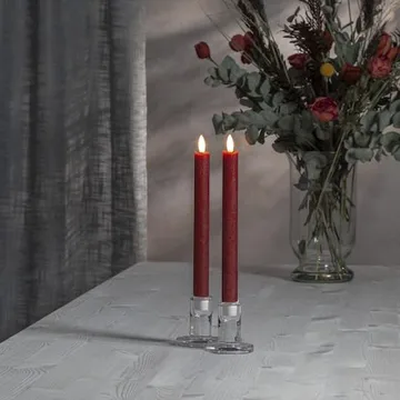 Flamme Rustic LED Antikljus 2-pack 24,5 cm - mörkröd - Belysning & el - Inomhusbelysning & lampor - Dekorationsbelysning