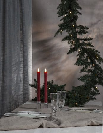 Flamme Rustic LED Antikljus 2-pack 24,5 cm - mörkröd - Belysning & el - Inomhusbelysning & lampor - Dekorationsbelysning