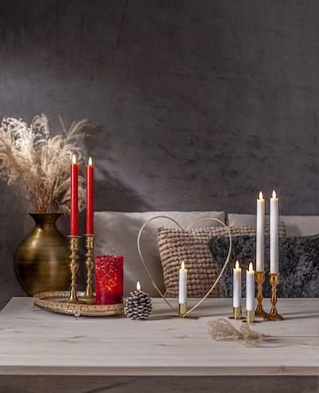 Flamme Rustic LED Antikljus 2-pack 24,5 cm - mörkröd - Belysning & el - Inomhusbelysning & lampor - Dekorationsbelysning