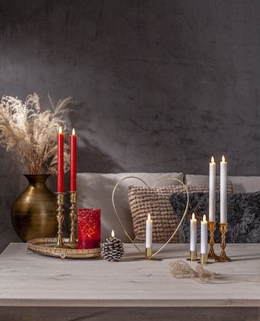 Flamme Rustic LED Antikljus 2-pack 24,5 cm - mörkröd - Belysning & el - Inomhusbelysning & lampor - Dekorationsbelysning