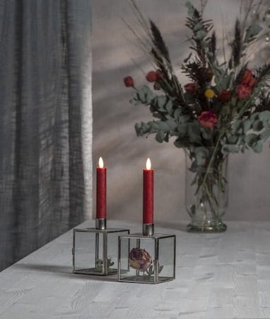 Flamme Rustic LED Antikljus 2-pack 15 cm - mörkröd - Belysning & el - Inomhusbelysning & lampor - Dekorationsbelysning