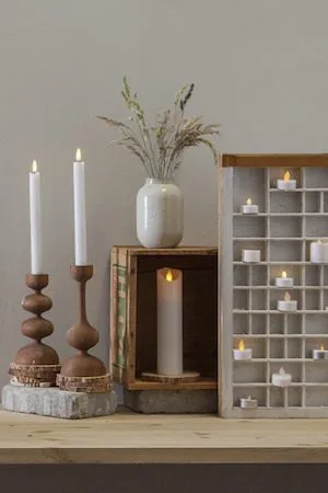 Flamme Rustic LED Antikljus 2-pack 25 cm - vit - Belysning & el - Inomhusbelysning & lampor - Dekorationsbelysning