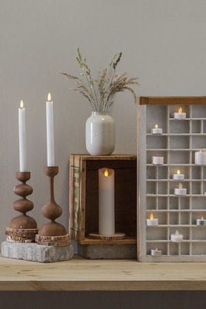 Flamme Rustic LED Antikljus 2-pack 25 cm - vit - Belysning & el - Inomhusbelysning & lampor - Dekorationsbelysning