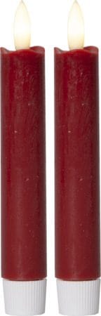 Flamme Rustic LED Antikljus 2-pack 15 cm - mörkröd - Belysning & el - Inomhusbelysning & lampor - Dekorationsbelysning