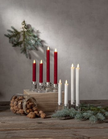 Flamme Rustic LED Antikljus 2-pack 15 cm - mörkröd - Belysning & el - Inomhusbelysning & lampor - Dekorationsbelysning