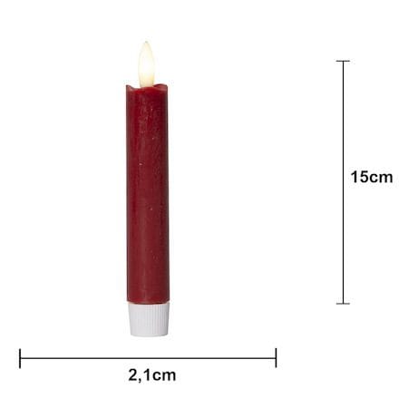 Flamme Rustic LED Antikljus 2-pack 15 cm - mörkröd - Belysning & el - Inomhusbelysning & lampor - Dekorationsbelysning