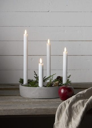 Flamme Rustic LED Antikljus 4-pack 28,5 cm - vit - Belysning & el - Inomhusbelysning & lampor - Dekorationsbelysning