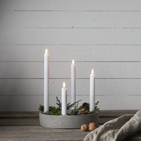 Flamme Rustic LED Antikljus 4-pack 28,5 cm - vit - Belysning & el - Inomhusbelysning & lampor - Dekorationsbelysning