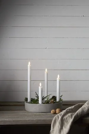 Flamme Rustic LED Antikljus 4-pack 28,5 cm - vit - Belysning & el - Inomhusbelysning & lampor - Dekorationsbelysning