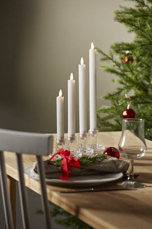 Flamme Rustic LED Antikljus 4-pack 28,5 cm - vit - Belysning & el - Inomhusbelysning & lampor - Dekorationsbelysning