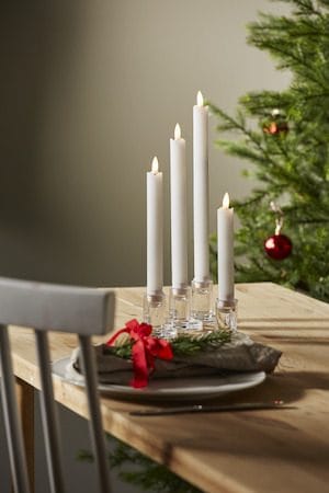 Flamme Rustic LED Antikljus 4-pack 28,5 cm - vit - Belysning & el - Inomhusbelysning & lampor - Dekorationsbelysning
