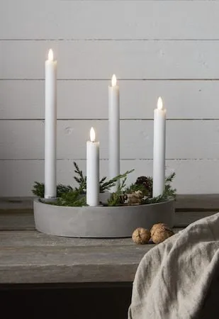 Flamme Rustic LED Antikljus 4-pack 28,5 cm - vit - Belysning & el - Inomhusbelysning & lampor - Dekorationsbelysning