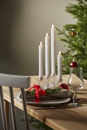 Flamme Rustic LED Antikljus 4-pack 28,5 cm - vit - Belysning & el - Inomhusbelysning & lampor - Dekorationsbelysning