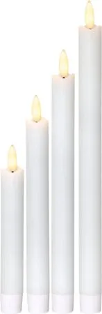 Flamme Rustic LED Antikljus 4-pack 28,5 cm - vit - Belysning & el - Inomhusbelysning & lampor - Dekorationsbelysning
