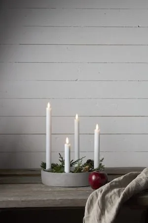 Flamme Rustic LED Antikljus 4-pack 28,5 cm - vit - Belysning & el - Inomhusbelysning & lampor - Dekorationsbelysning