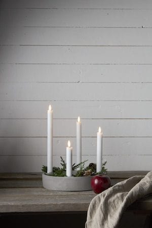 Flamme Rustic LED Antikljus 4-pack 28,5 cm - vit - Belysning & el - Inomhusbelysning & lampor - Dekorationsbelysning
