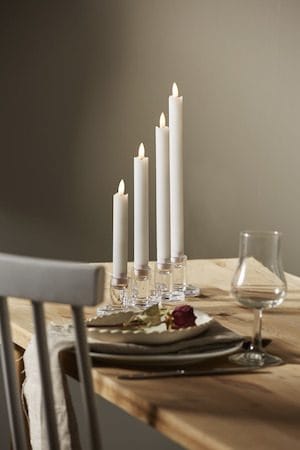 Flamme Rustic LED Antikljus 4-pack 28,5 cm - vit - Belysning & el - Inomhusbelysning & lampor - Dekorationsbelysning