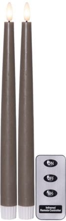 Flamme Slim LED Antikljus 2-pack 28,5 cm, mullvad