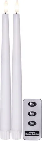 Flamme Slim LED Antikljus 2-pack 28,5 cm - vit - Belysning & el - Inomhusbelysning & lampor - Dekorationsbelysning